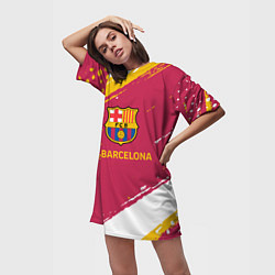 Футболка женская длинная Barcelona Краска, цвет: 3D-принт — фото 2