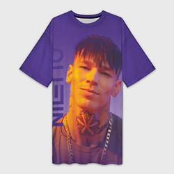 Женская длинная футболка Niletto на фиолетовом фоне