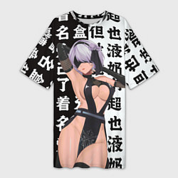 Женская длинная футболка 2b в шикарном платье - Nier automata