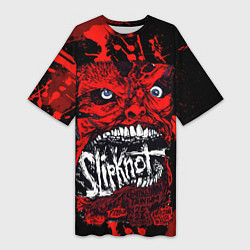 Женская длинная футболка Slipknot red blood