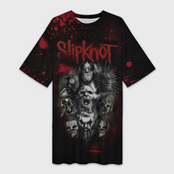 Женская длинная футболка Slipknot dark red