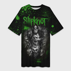 Футболка женская длинная Slipknot green, цвет: 3D-принт