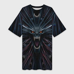Женская длинная футболка Scream alien monster