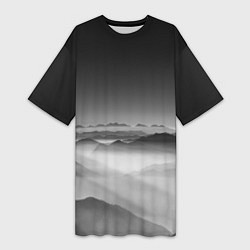 Женская длинная футболка Туманные горы