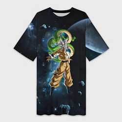 Женская длинная футболка Dragon Ball - Space - Son Goku