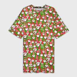Женская длинная футболка Рождественские гномы