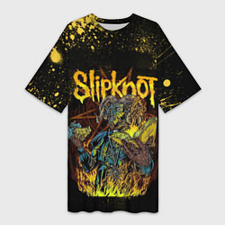 Женская длинная футболка Slipknot Yellow Monster