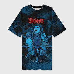 Женская длинная футболка Slipknot blue