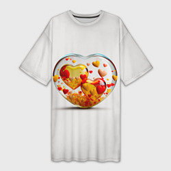 Женская длинная футболка Влюблённые сердца - сувенир