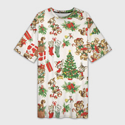 Женская длинная футболка Christmas Рождество