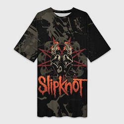 Женская длинная футболка Slipknot dark satan