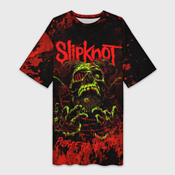 Женская длинная футболка Slipknot череп