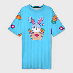 Женская длинная футболка Кролик Символ года 2023