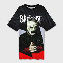 Женская длинная футболка Slipknot абстракция