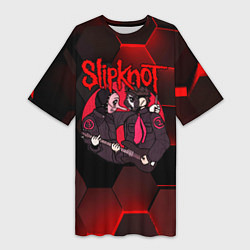 Женская длинная футболка Slipknot art black