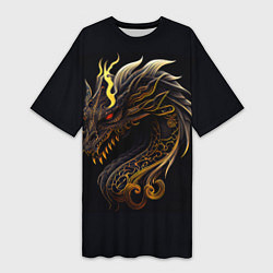 Женская длинная футболка Китайский дракон - ирезуми