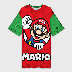 Женская длинная футболка Луиджи и Марио