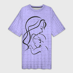 Женская длинная футболка Мама с ребёнком