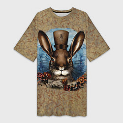 Женская длинная футболка Ретро кролик
