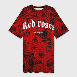 Женская длинная футболка Красный розы