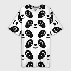 Футболка женская длинная Panda bing dun dun, цвет: 3D-принт