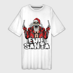 Женская длинная футболка Злой Санта