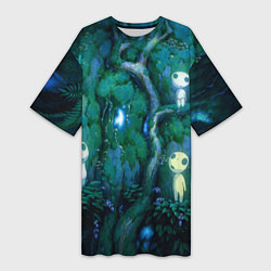 Футболка женская длинная Kodama tree, цвет: 3D-принт