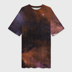 Женская длинная футболка Космос и множество звёзды