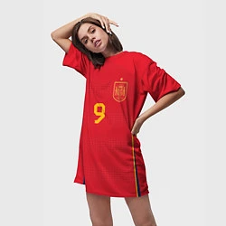 Футболка женская длинная Гави ЧМ 2022 сборная Испании, цвет: 3D-принт — фото 2