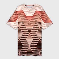 Футболка женская длинная Multi- faceted pattern, цвет: 3D-принт