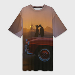 Женская длинная футболка Романтическое свидание