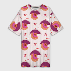 Женская длинная футболка Абстрактный полукруг и разноцветная звезда