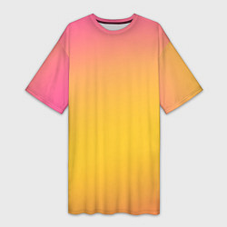 Футболка женская длинная Красивый оранжевый градиент, цвет: 3D-принт