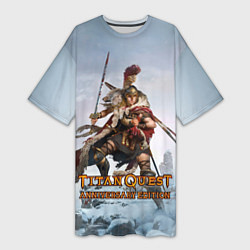 Футболка женская длинная Titan Quest - Anniversary Edition, цвет: 3D-принт