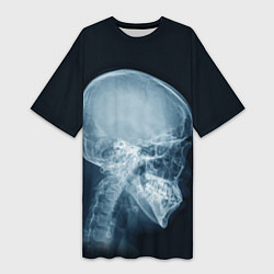 Женская длинная футболка Рентген головы