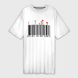 Женская длинная футболка Barcode love you