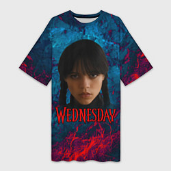 Женская длинная футболка Wednesday horror