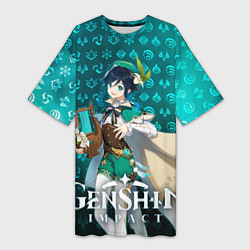 Женская длинная футболка Венти элементали