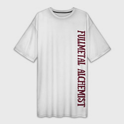 Женская длинная футболка Fullmetal Alchemist минимализм и надпись
