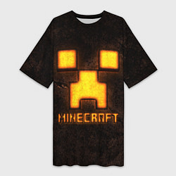 Женская длинная футболка Minecraft lava
