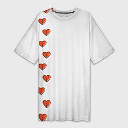 Женская длинная футболка Дорожка разбитых сердец - светлый