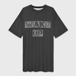 Женская длинная футболка Wake up