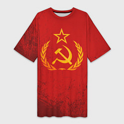 Женская длинная футболка СССР серп и молот