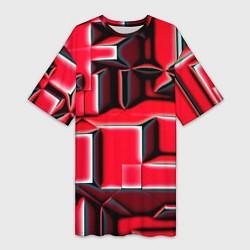 Женская длинная футболка Блоки узорная геометрия