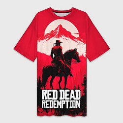 Женская длинная футболка Red Dead Redemption, mountain