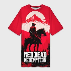 Футболка женская длинная Red Dead Redemption, mountain, цвет: 3D-принт