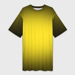 Футболка женская длинная Желтый градиент, цвет: 3D-принт