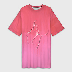 Женская длинная футболка Девушка с помадой