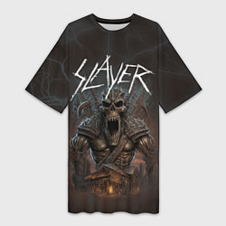 Женская длинная футболка Slayer rock monster