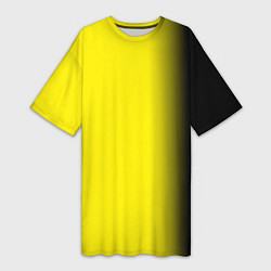 Футболка женская длинная И черный и желтый, цвет: 3D-принт